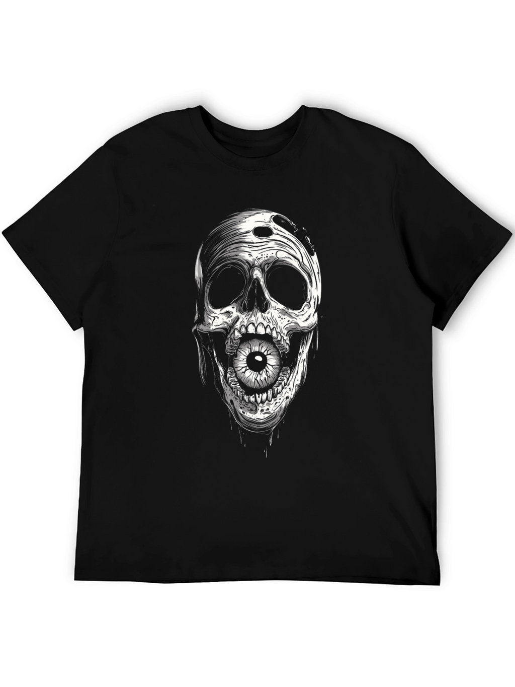 Skull with Eyeball Black T-Shirt