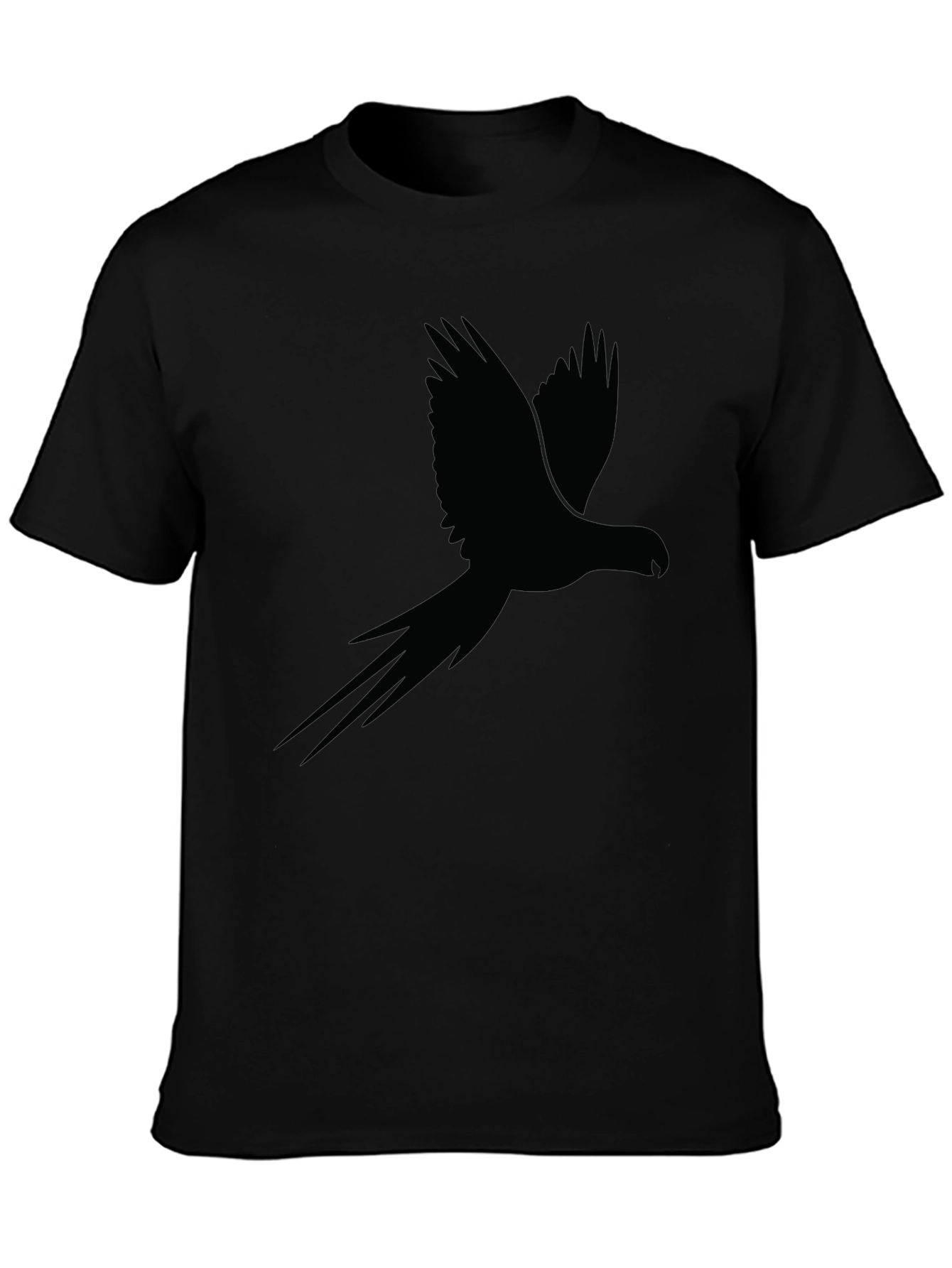 Black Parrot Silhouette Mens Graphic Tee