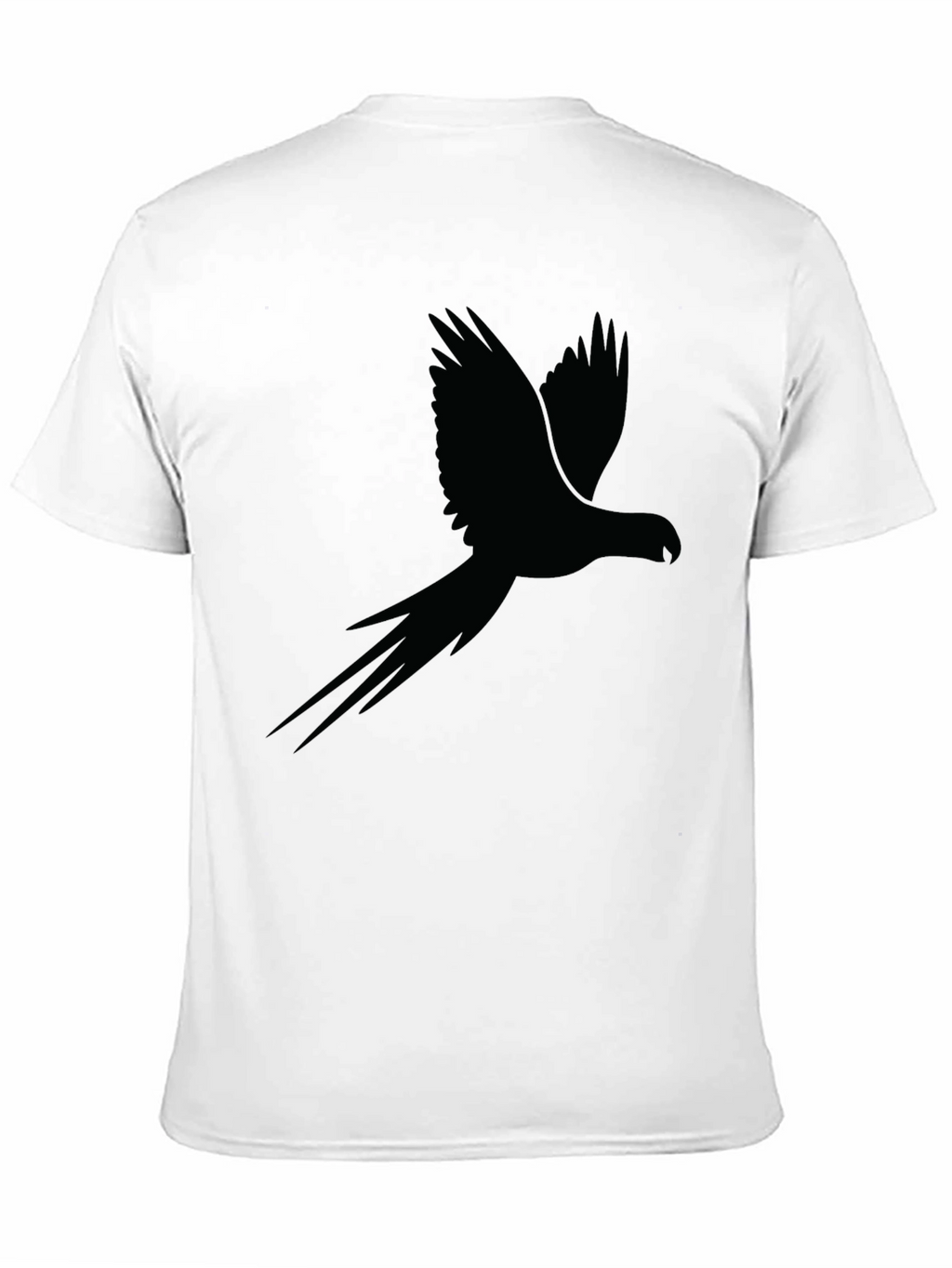Black Parrot Silhouette Mens Graphic Tee