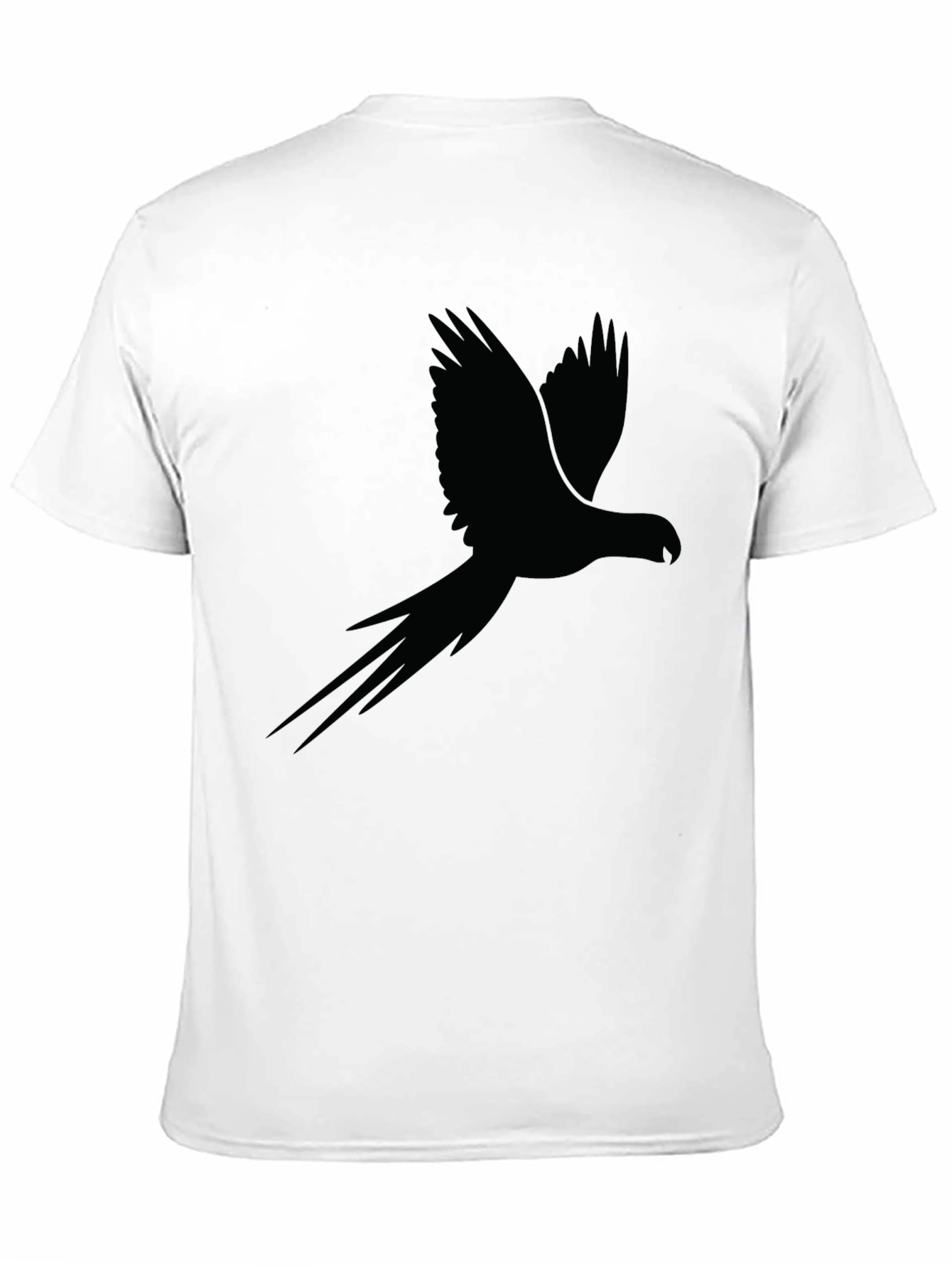 Black Parrot Silhouette Mens Graphic Tee