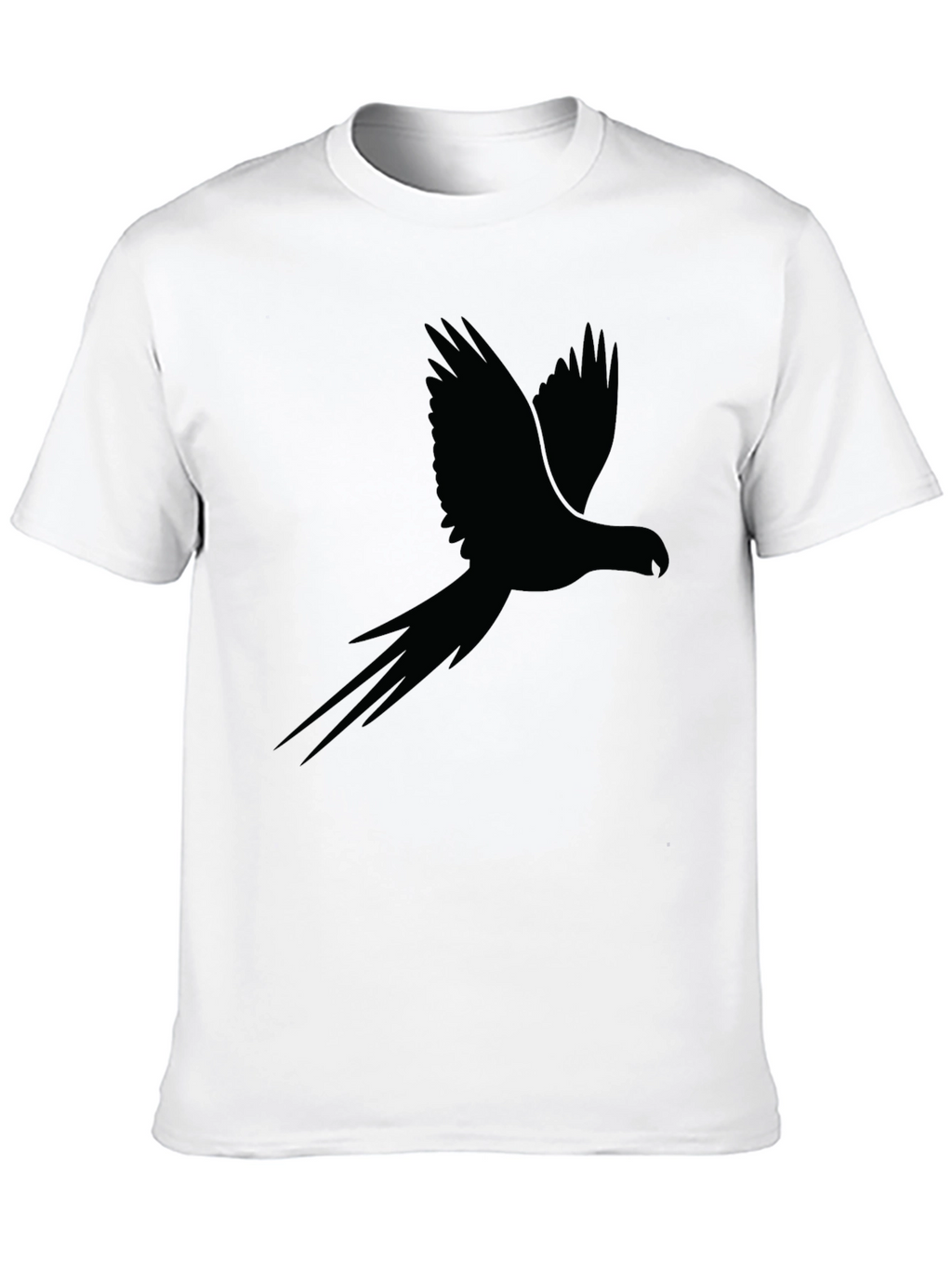 Black Parrot Silhouette Mens Graphic Tee