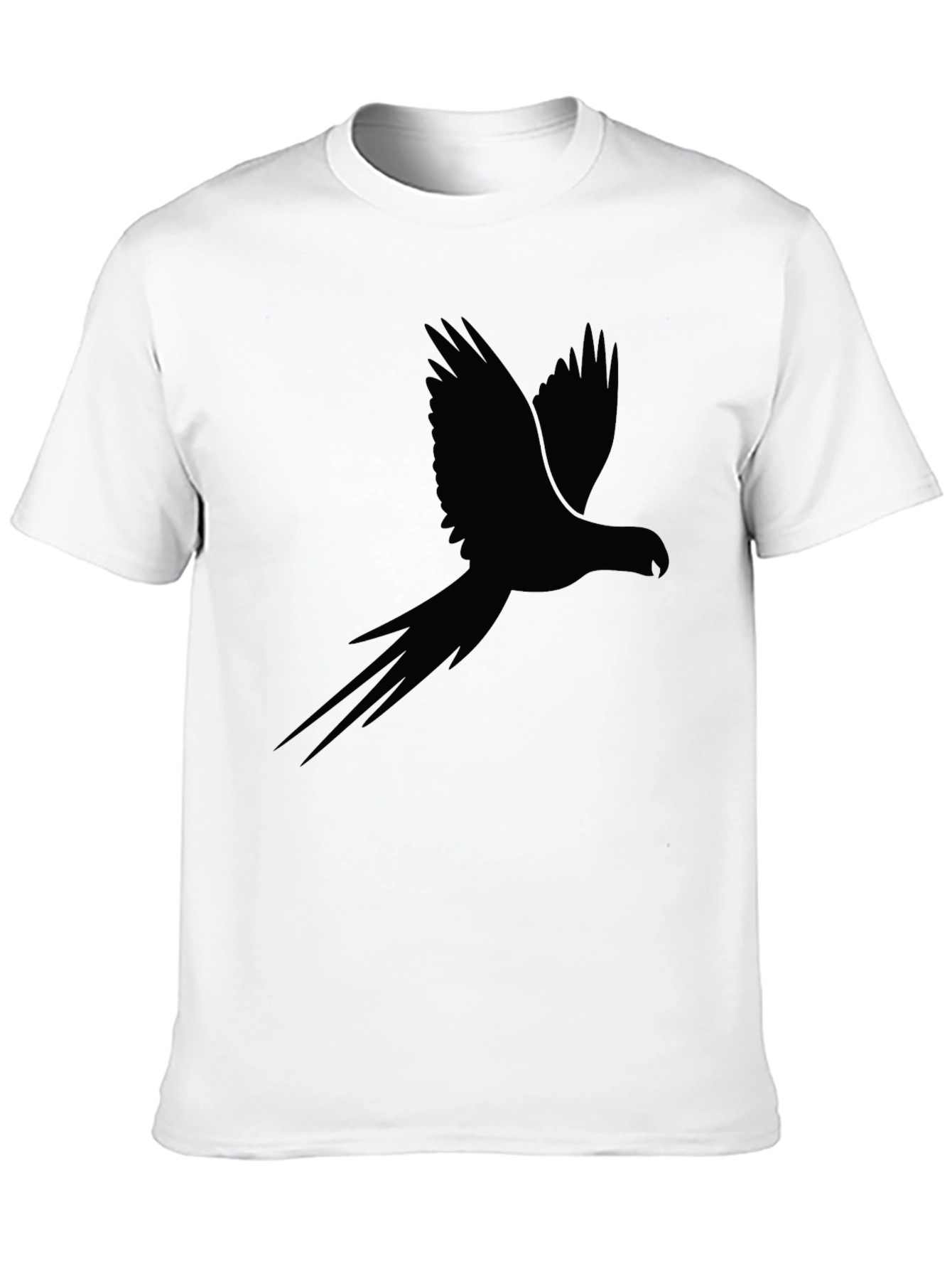 Black Parrot Silhouette Mens Graphic Tee