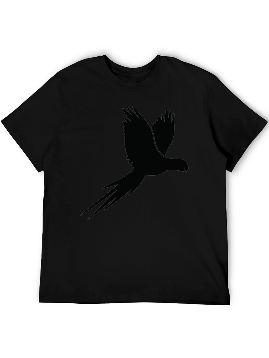 Black Parrot Silhouette Mens Graphic Tee