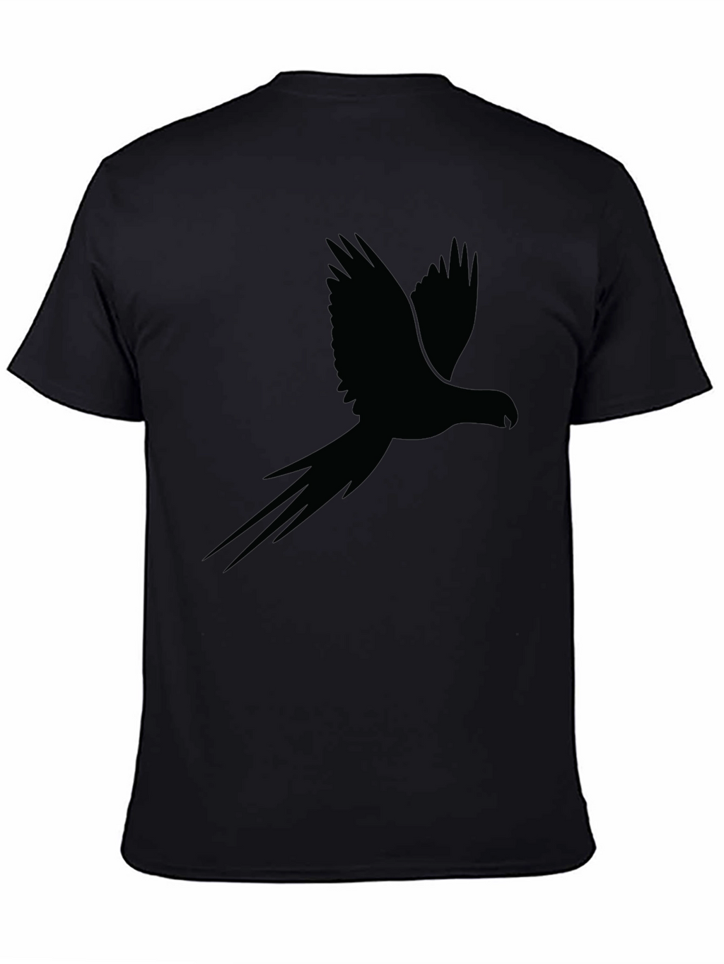 Black Parrot Silhouette Mens Graphic Tee