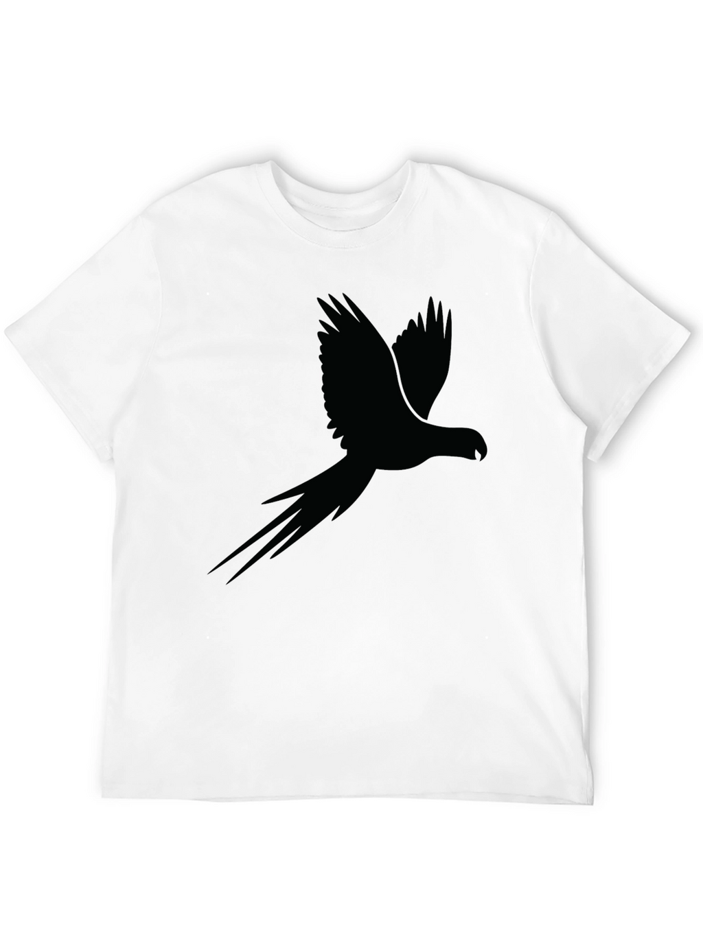Black Parrot Silhouette Mens Graphic Tee