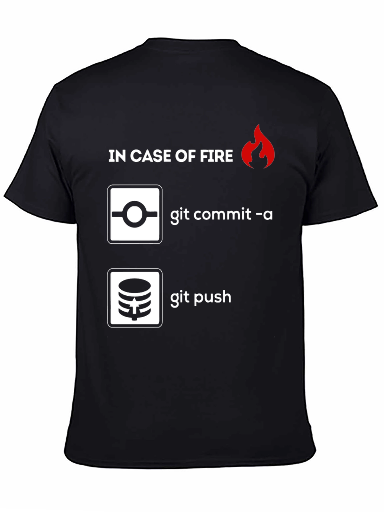 Funny Programmer T-Shirt: In Case of Fire Git Commit & Push