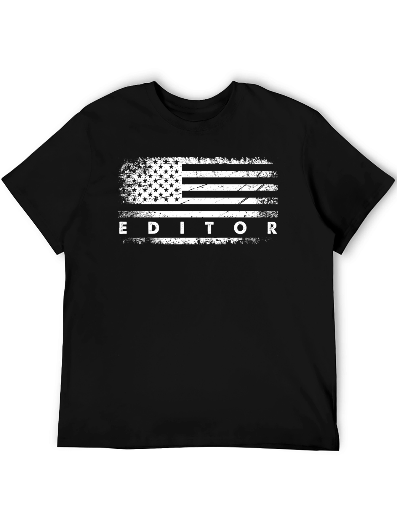 Editor American Flag Graphic Tee - Black