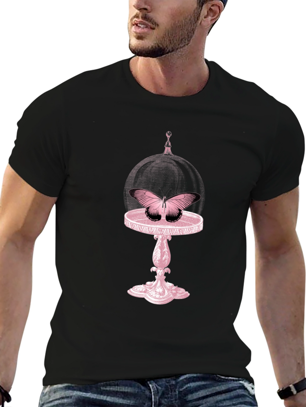 Butterfly Cage Graphic Tee - Unique Design