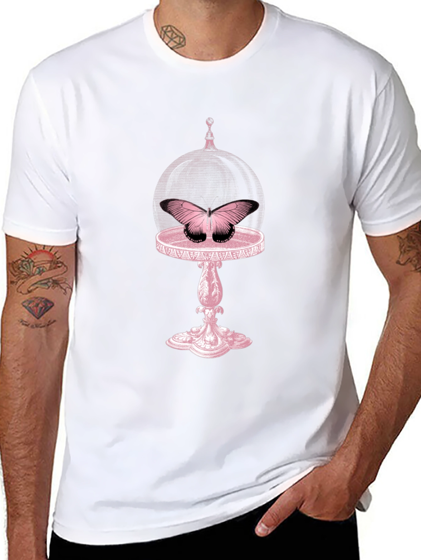 Butterfly Cage Graphic Tee - Unique Design