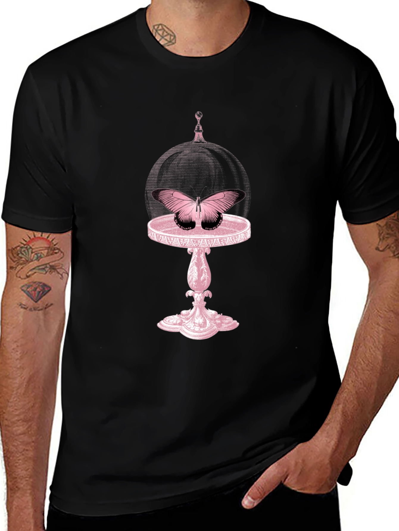 Butterfly Cage Graphic Tee - Unique Design