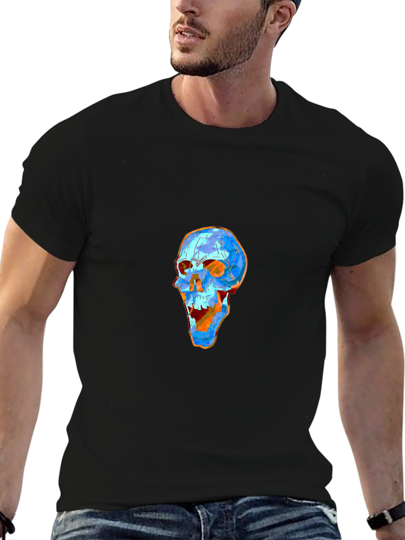 Skull Graphic Tee - Modern Art Design