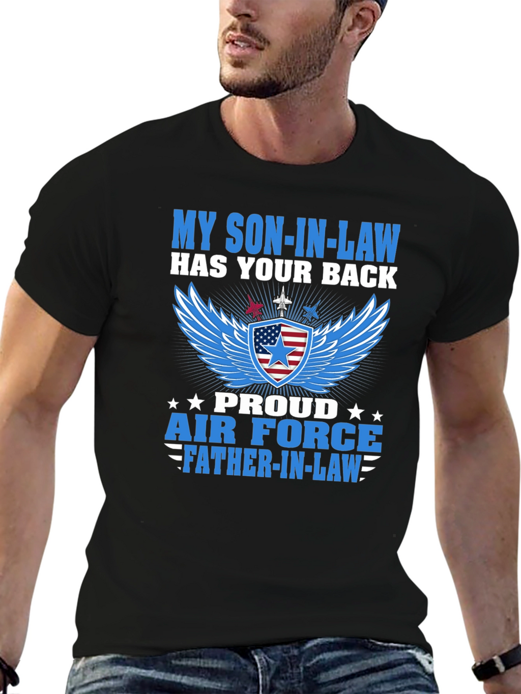 Proud Air Force Father-in-Law Graphic Tee