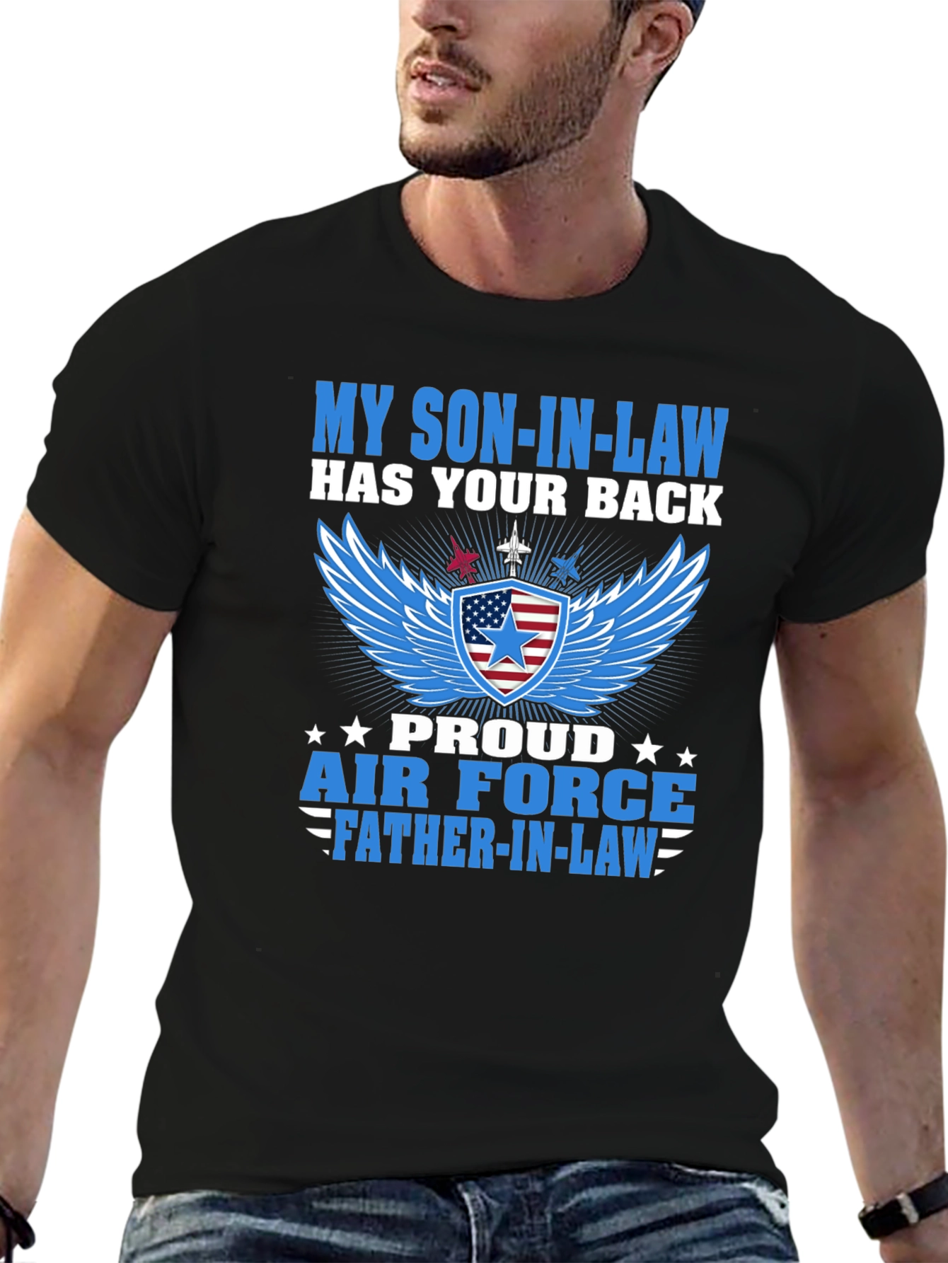 Proud Air Force Father-in-Law Graphic Tee