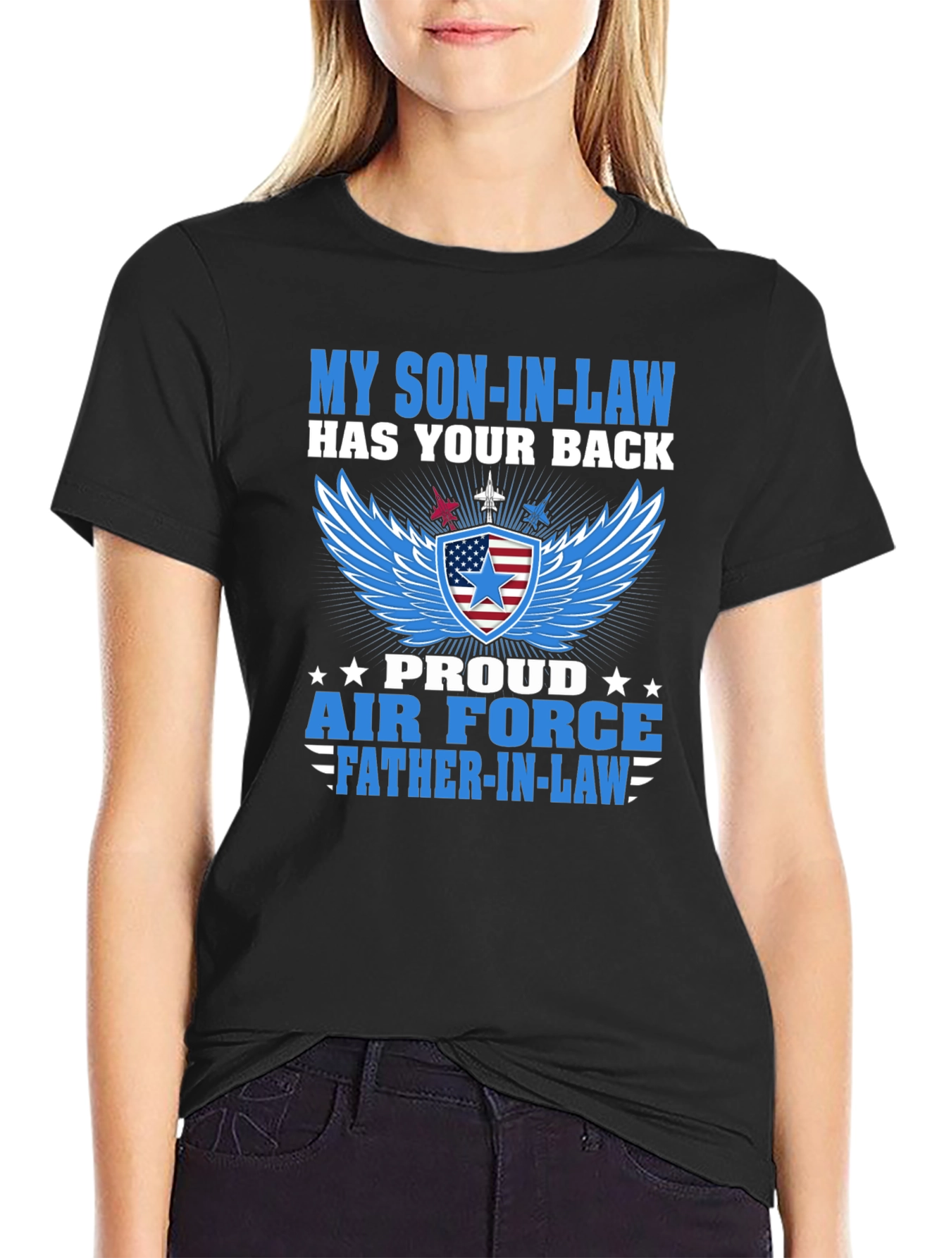 Proud Air Force Father-in-Law Graphic Tee