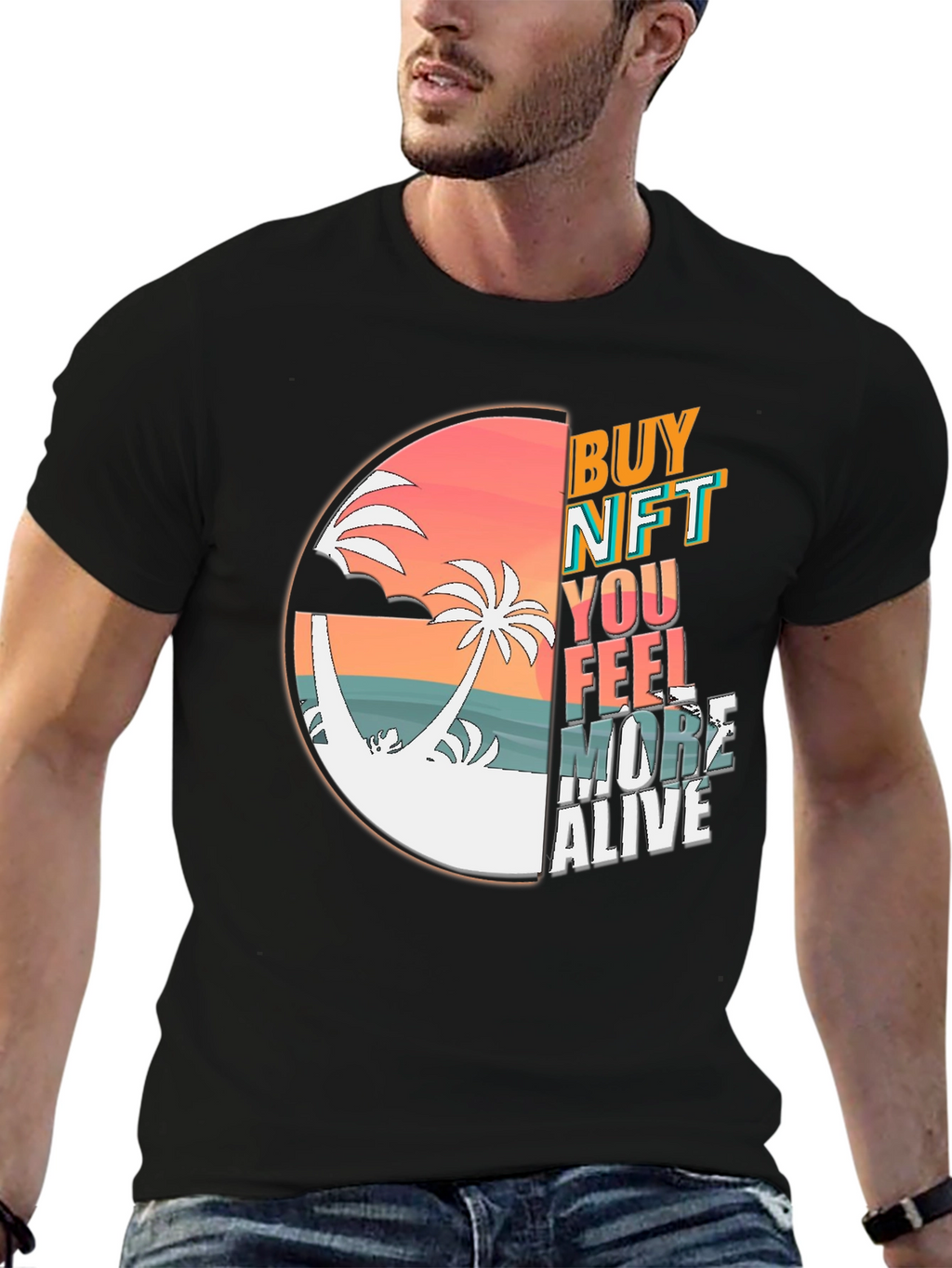 Buy NFT Feel More Alive Black T-Shirt