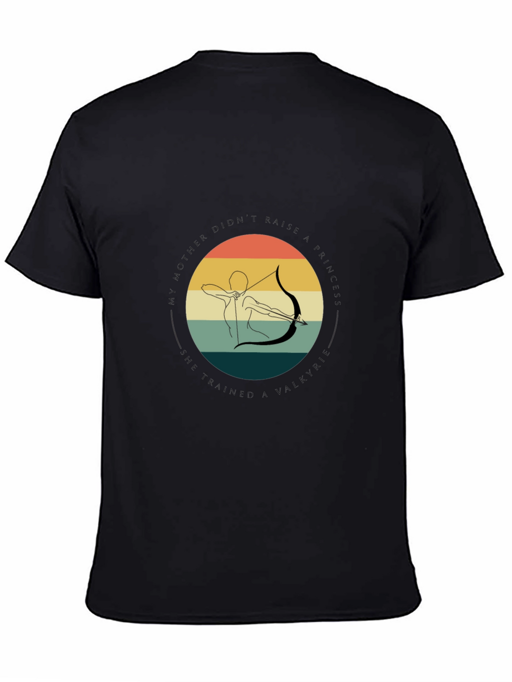 Valkyrie Archer Graphic Tee - Black Cotton T-Shirt