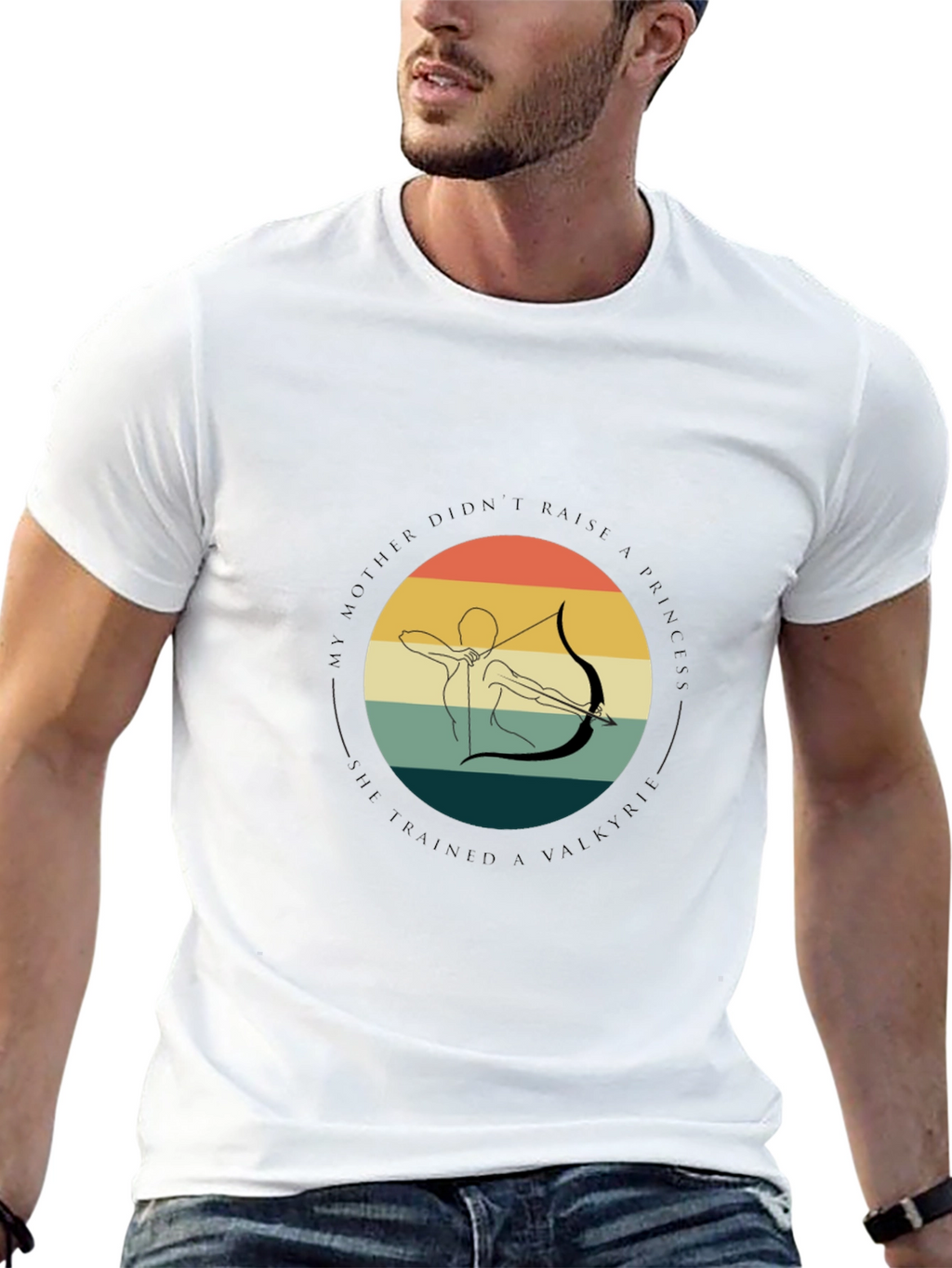 Valkyrie Archer Graphic Tee - Black Cotton T-Shirt