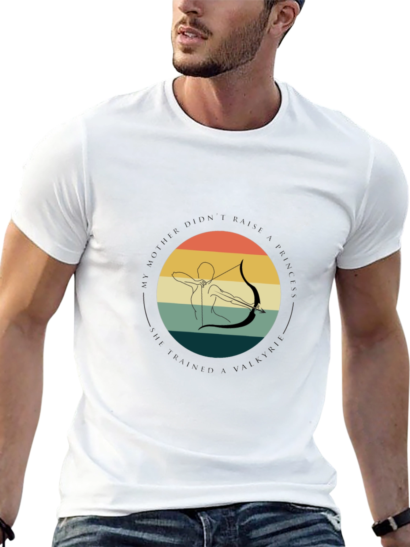 Valkyrie Archer Graphic Tee - Black Cotton T-Shirt