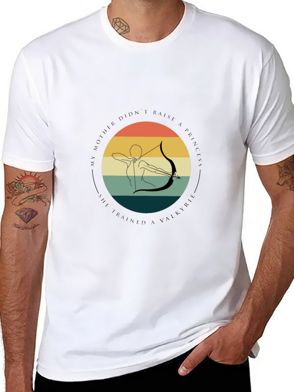 Valkyrie Archer Graphic Tee - Black Cotton T-Shirt
