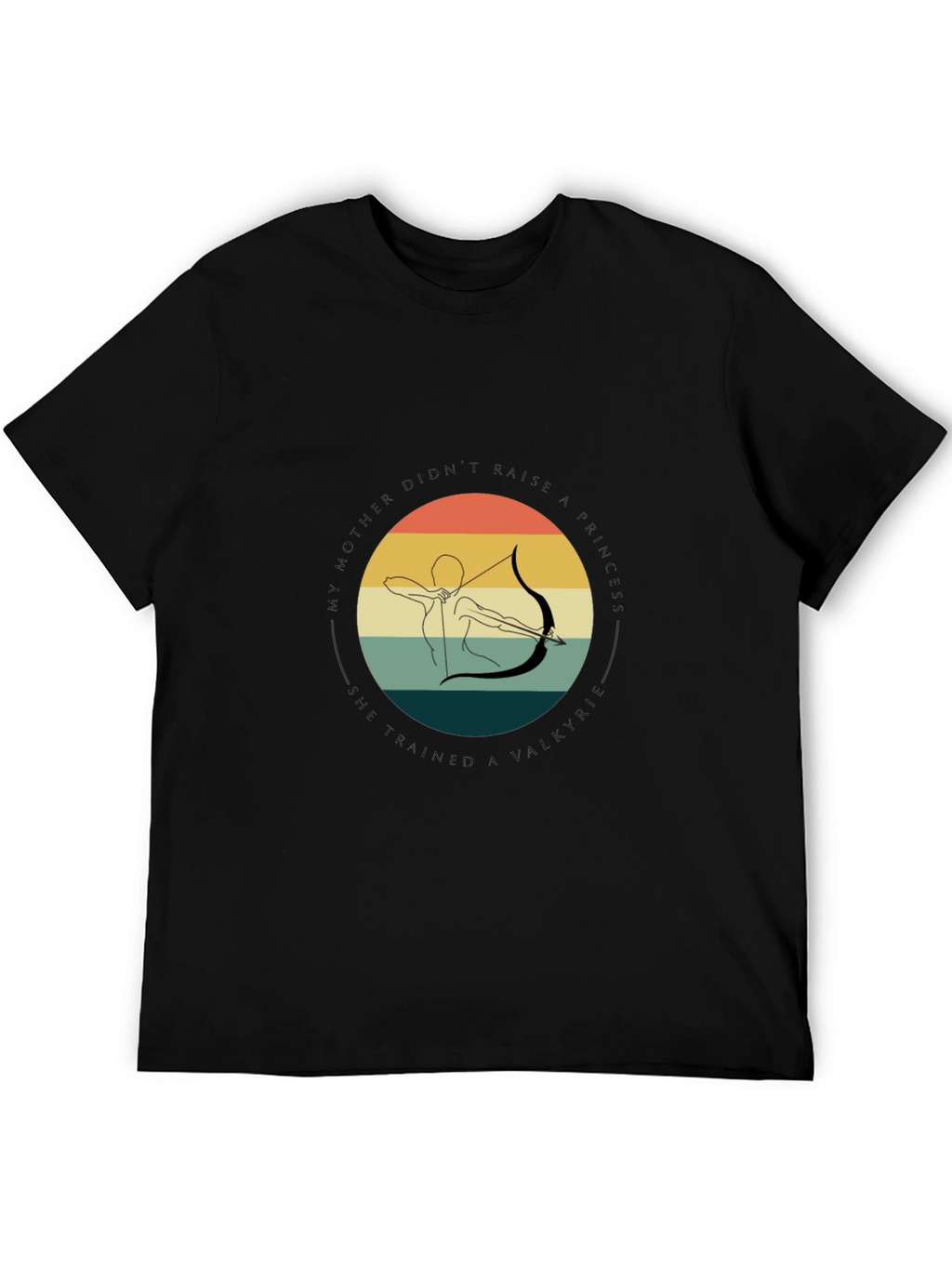 Valkyrie Archer Graphic Tee - Black Cotton T-Shirt