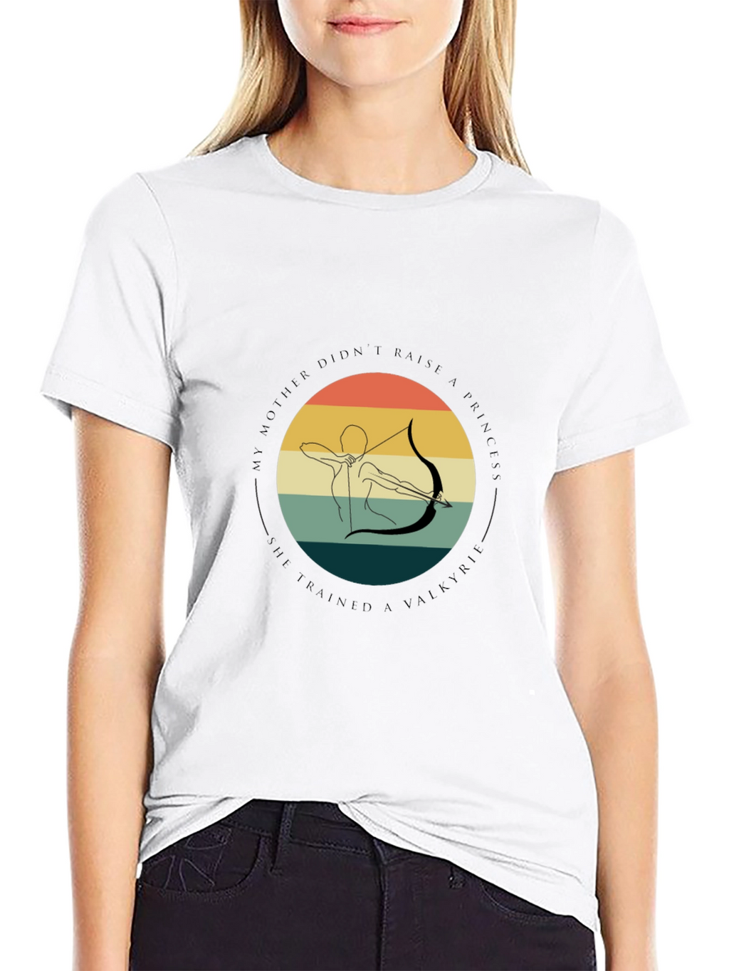 Valkyrie Archer Graphic Tee - Black Cotton T-Shirt