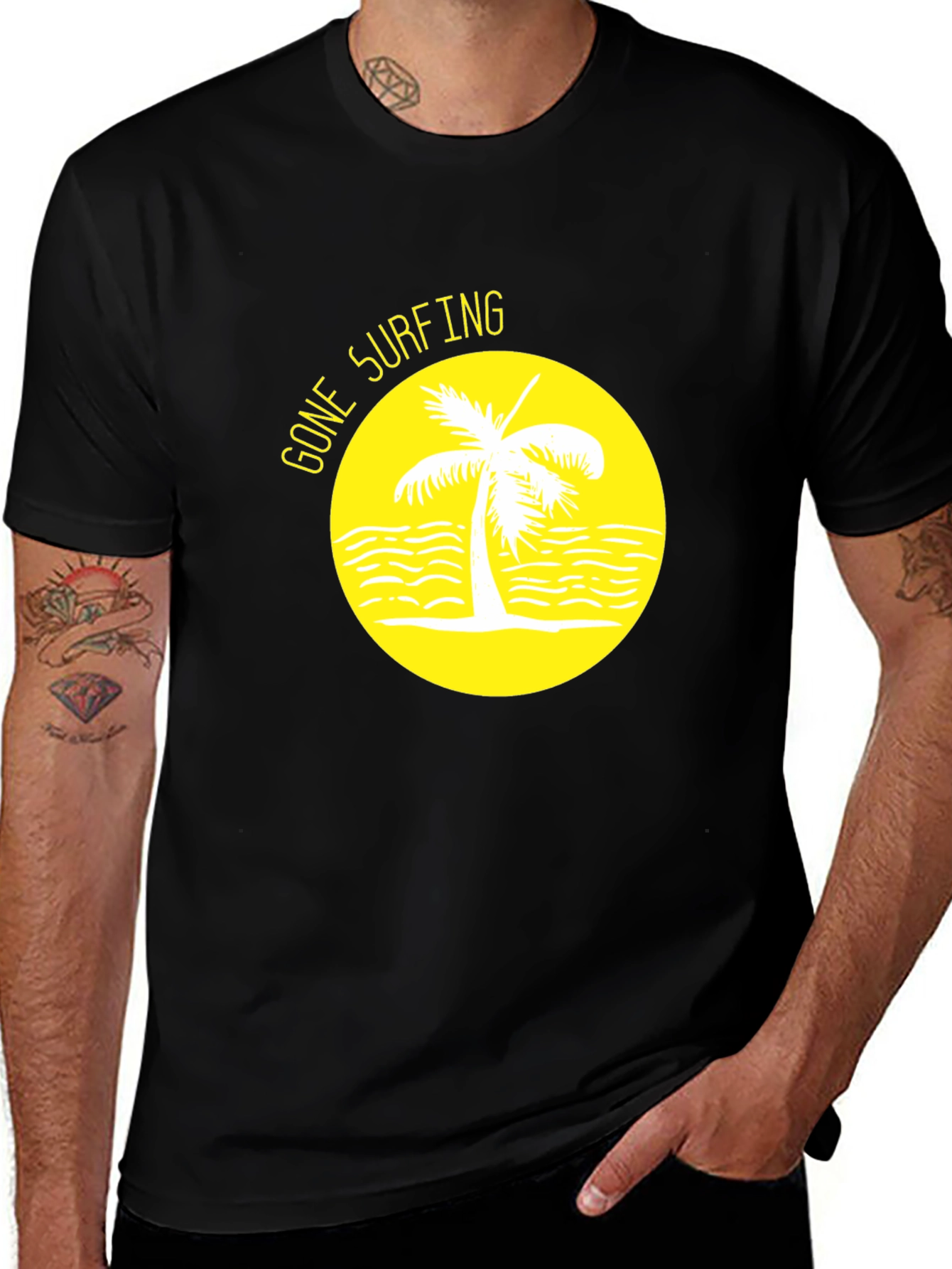 Gone Surfing Graphic Tee - Black