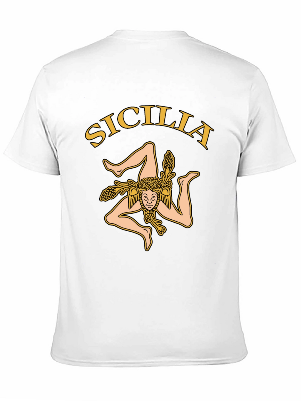 Sicilia Trinacria T-Shirt - Mens Black Tee