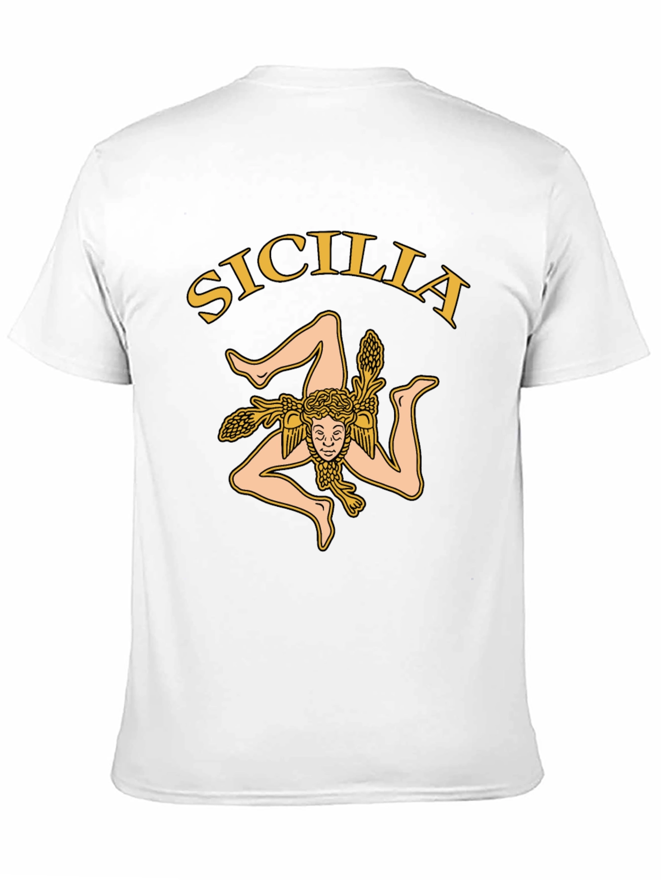 Sicilia Trinacria T-Shirt - Mens Black Tee