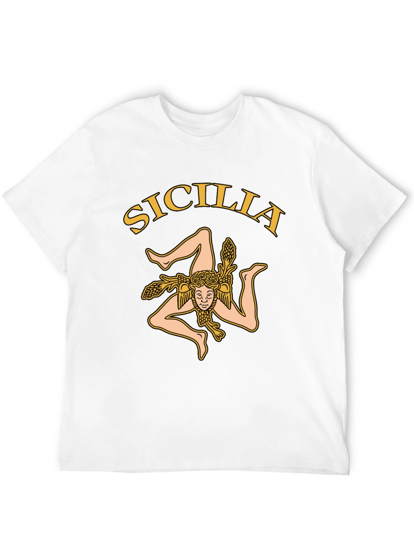Sicilia Trinacria T-Shirt - Mens Black Tee
