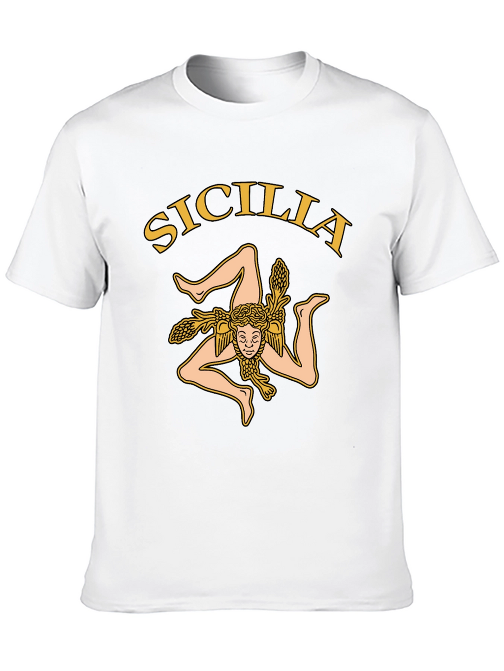Sicilia Trinacria T-Shirt - Mens Black Tee