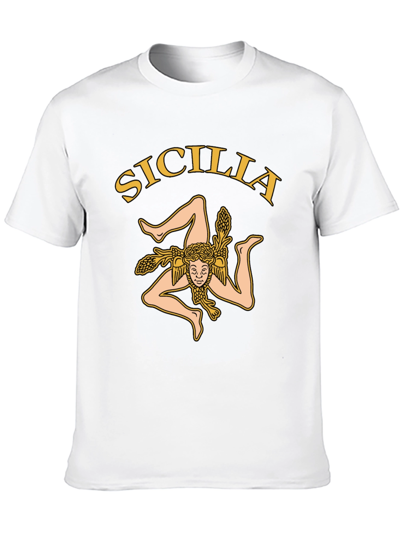 Sicilia Trinacria T-Shirt - Mens Black Tee