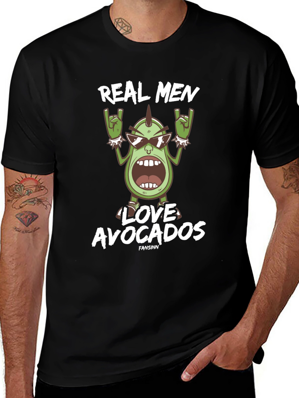 Real Men Love Avocados Graphic Tee - Black T-Shirt