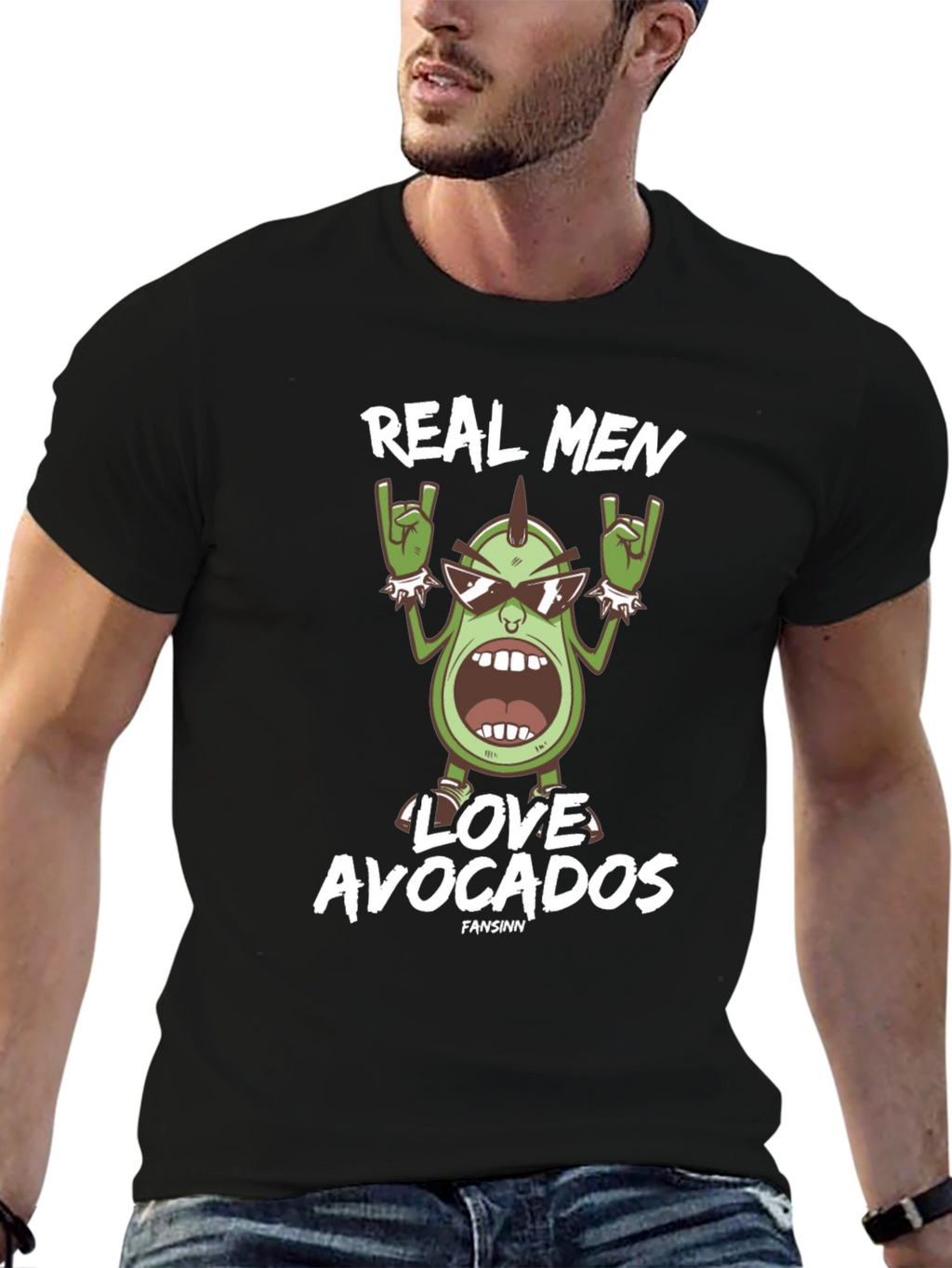 Real Men Love Avocados Graphic Tee - Black T-Shirt