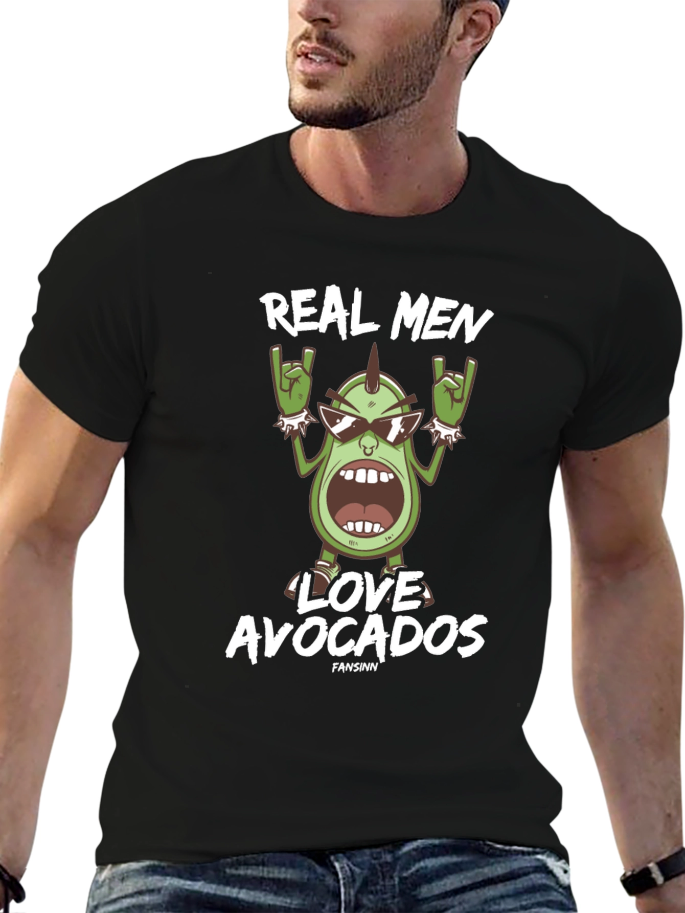 Real Men Love Avocados Graphic Tee - Black T-Shirt