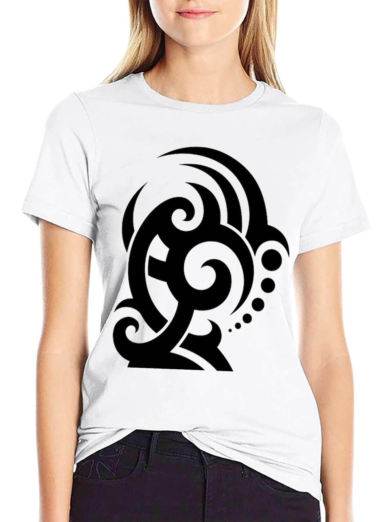 Mens Black Tribal Graphic T-Shirt