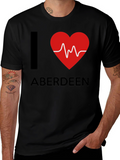 I Heart Aberdeen T-Shirt - Mens Black Tee