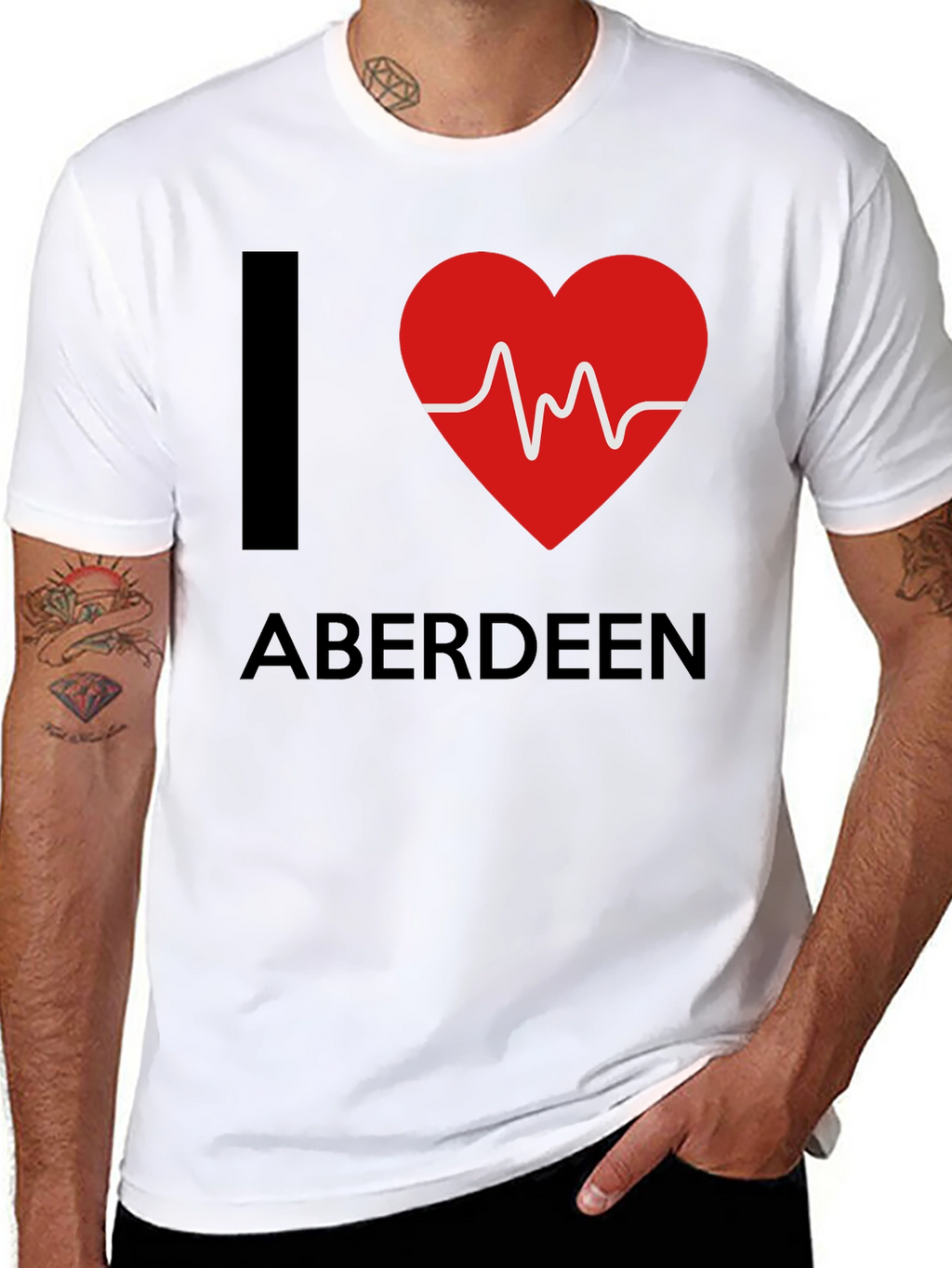 I Heart Aberdeen T-Shirt - Mens Black Tee