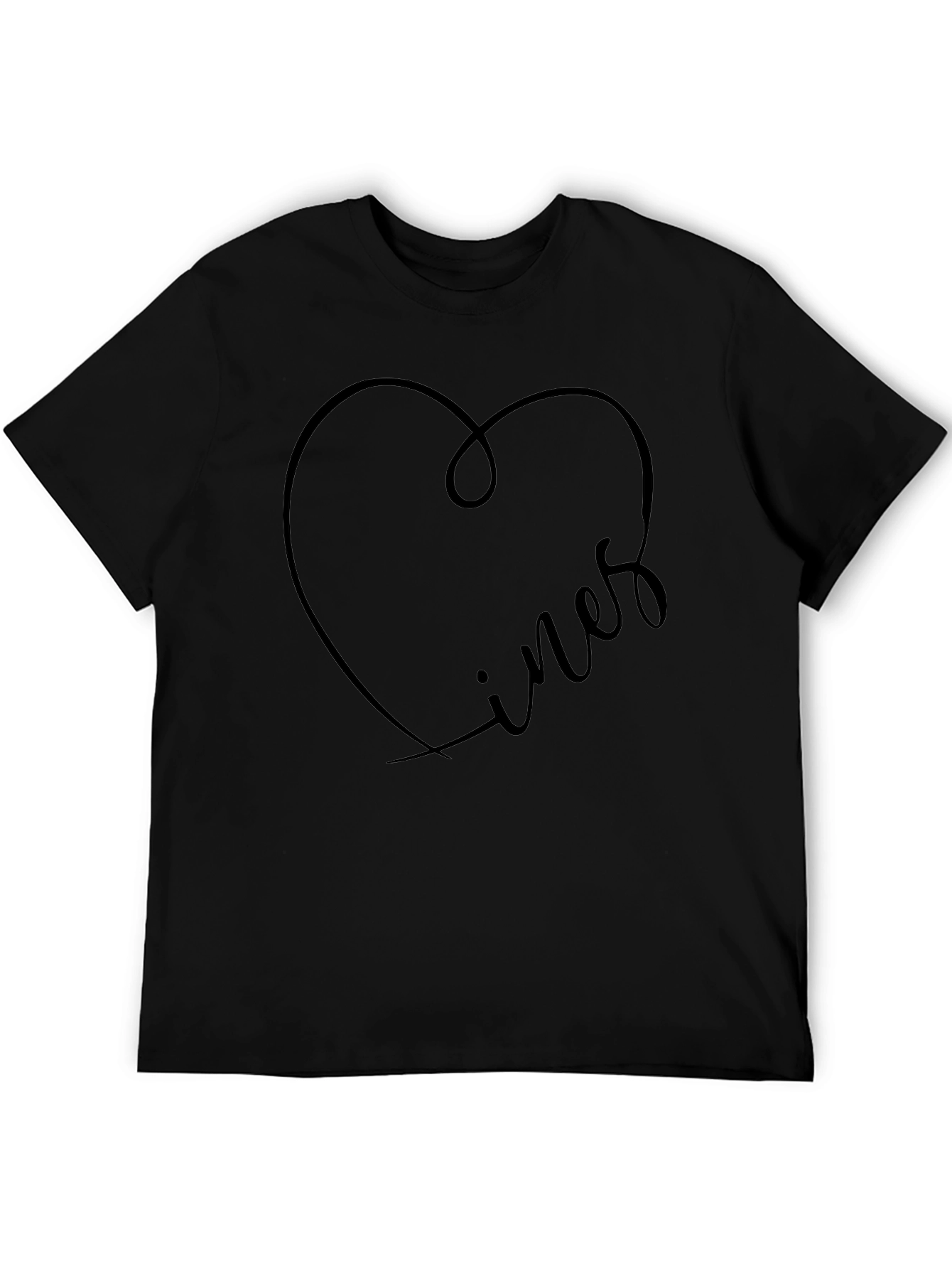 Heart Vines Black T-Shirt for Men