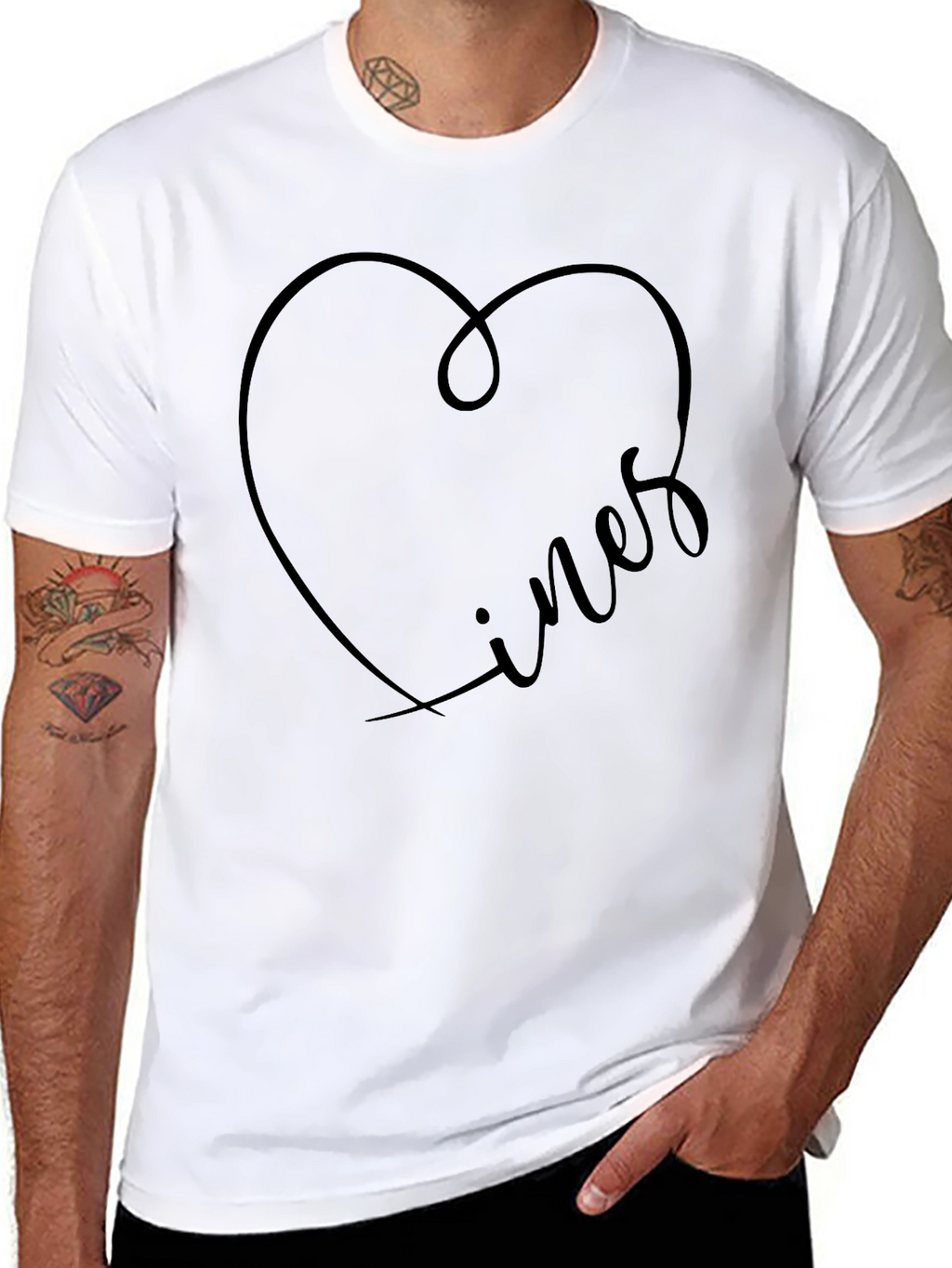Heart Vines Black T-Shirt for Men