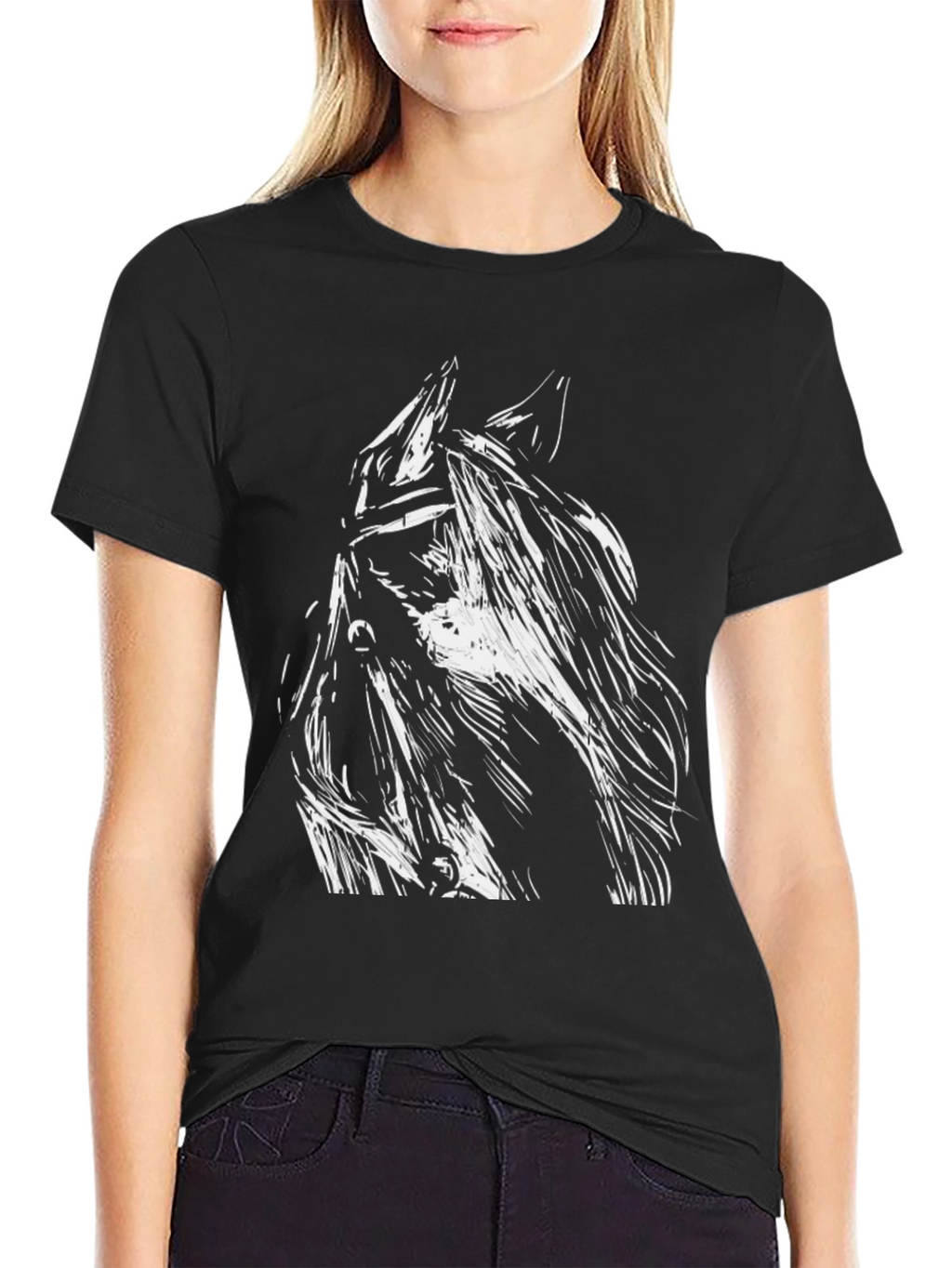 Horse Graphic Black T-Shirt
