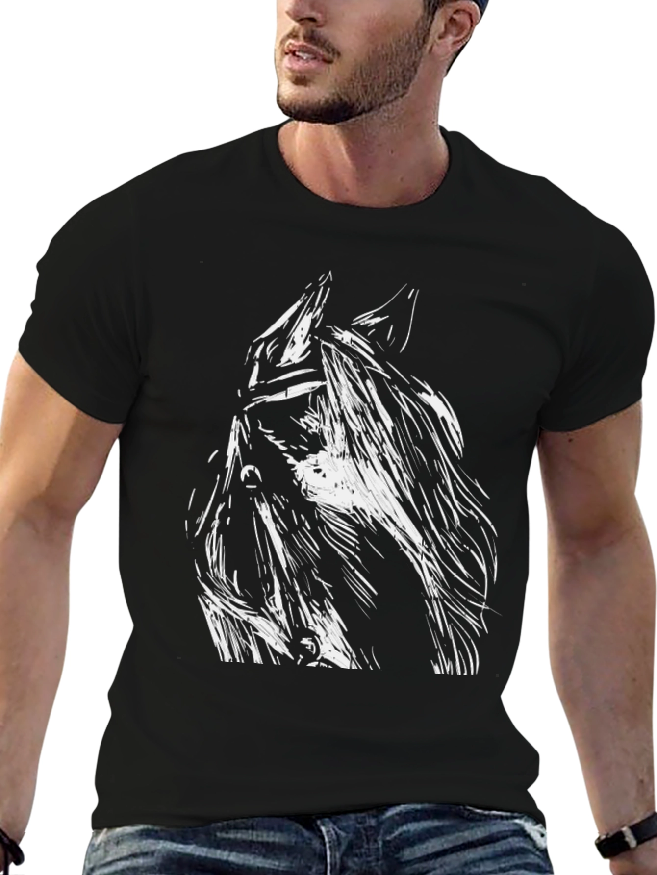 Horse Graphic Black T-Shirt
