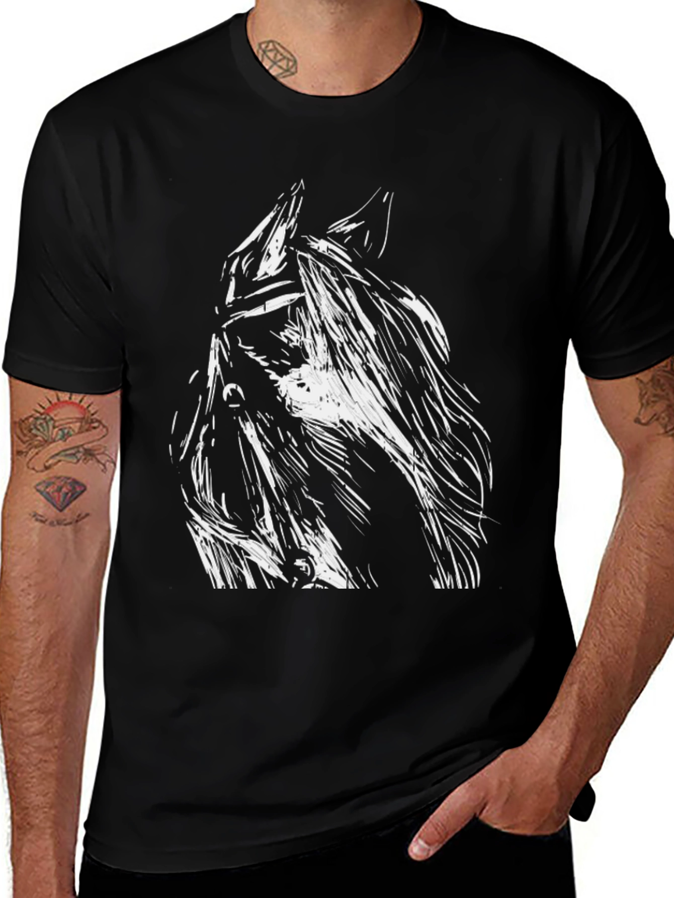 Horse Graphic Black T-Shirt