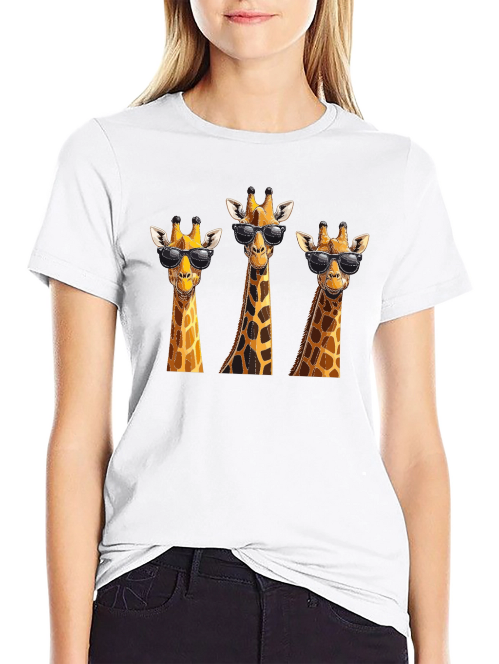 Cool Giraffe T-Shirt - Black Graphic Tee