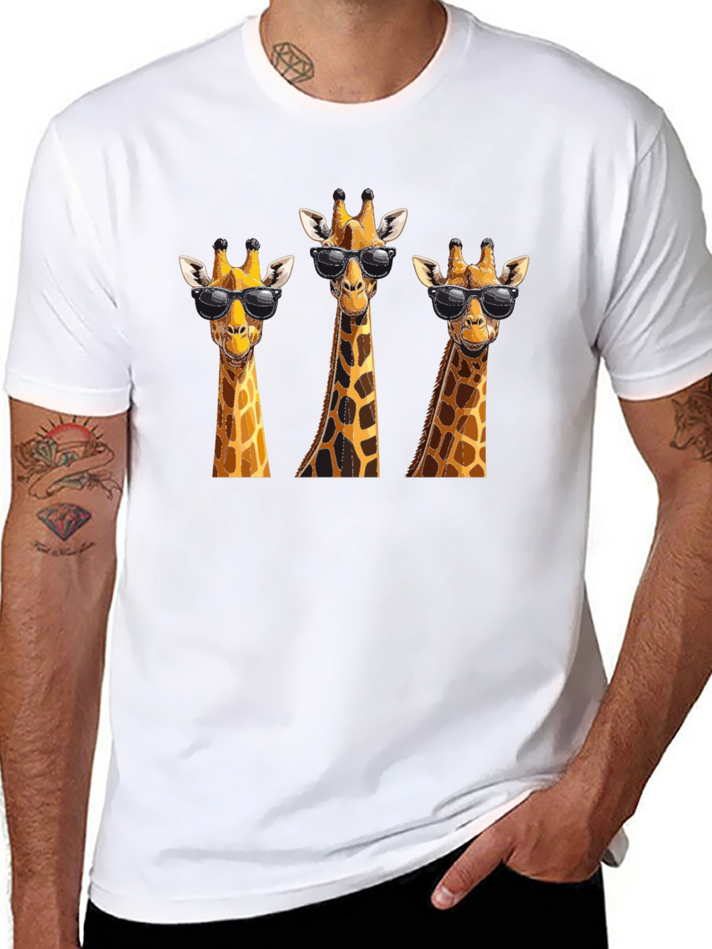 Cool Giraffe T-Shirt - Black Graphic Tee