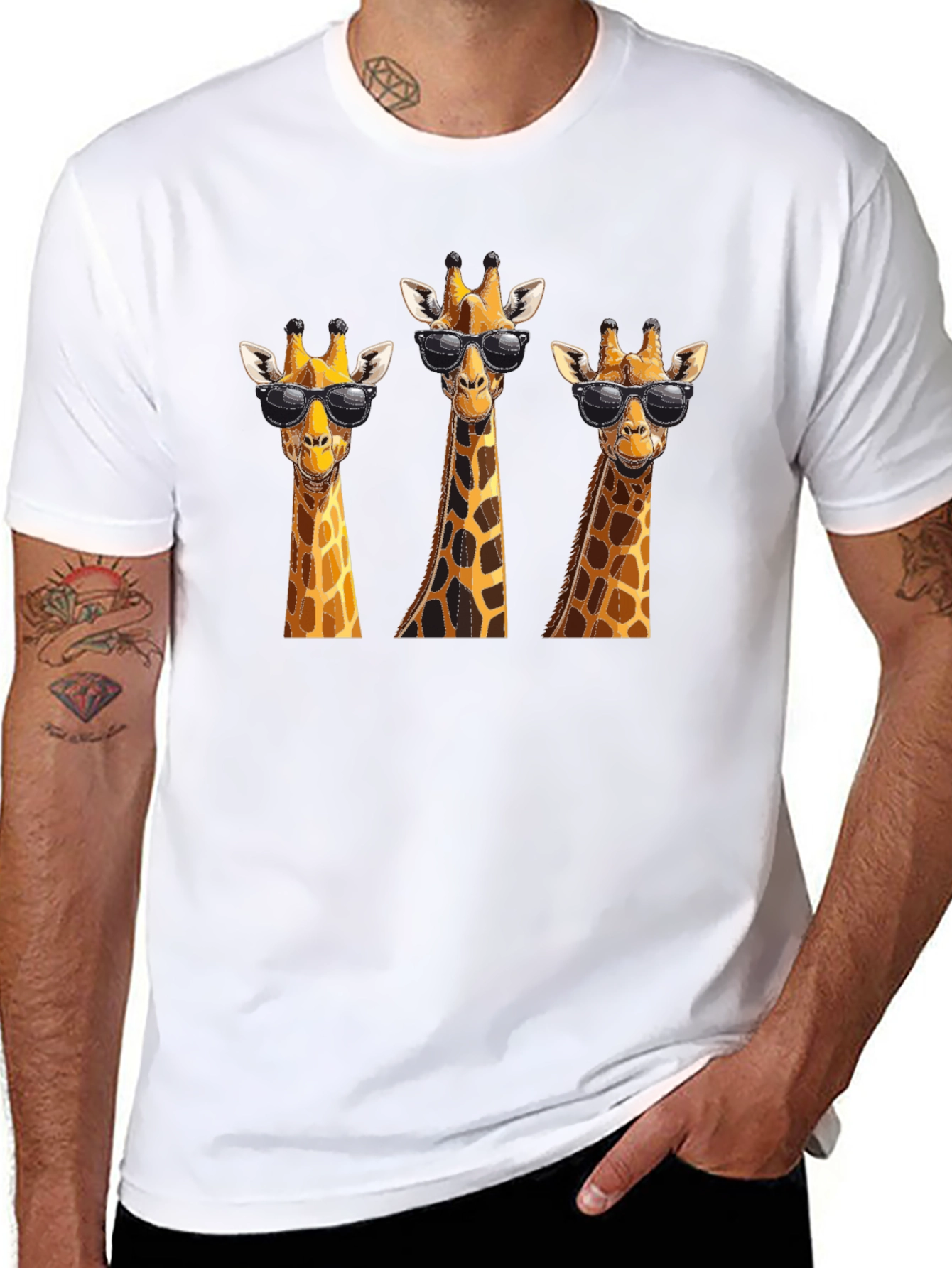 Cool Giraffe T-Shirt - Black Graphic Tee