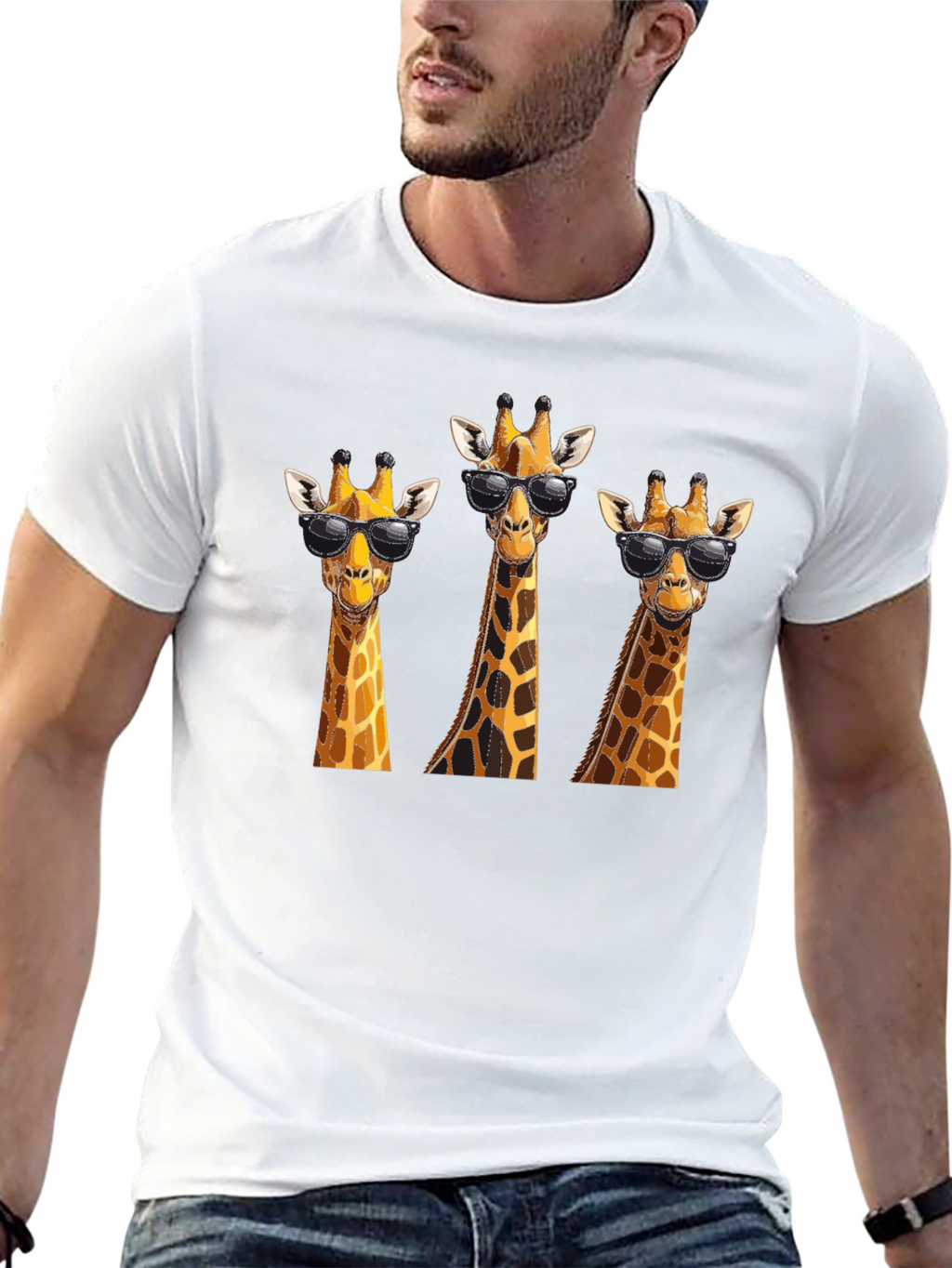 Cool Giraffe T-Shirt - Black Graphic Tee