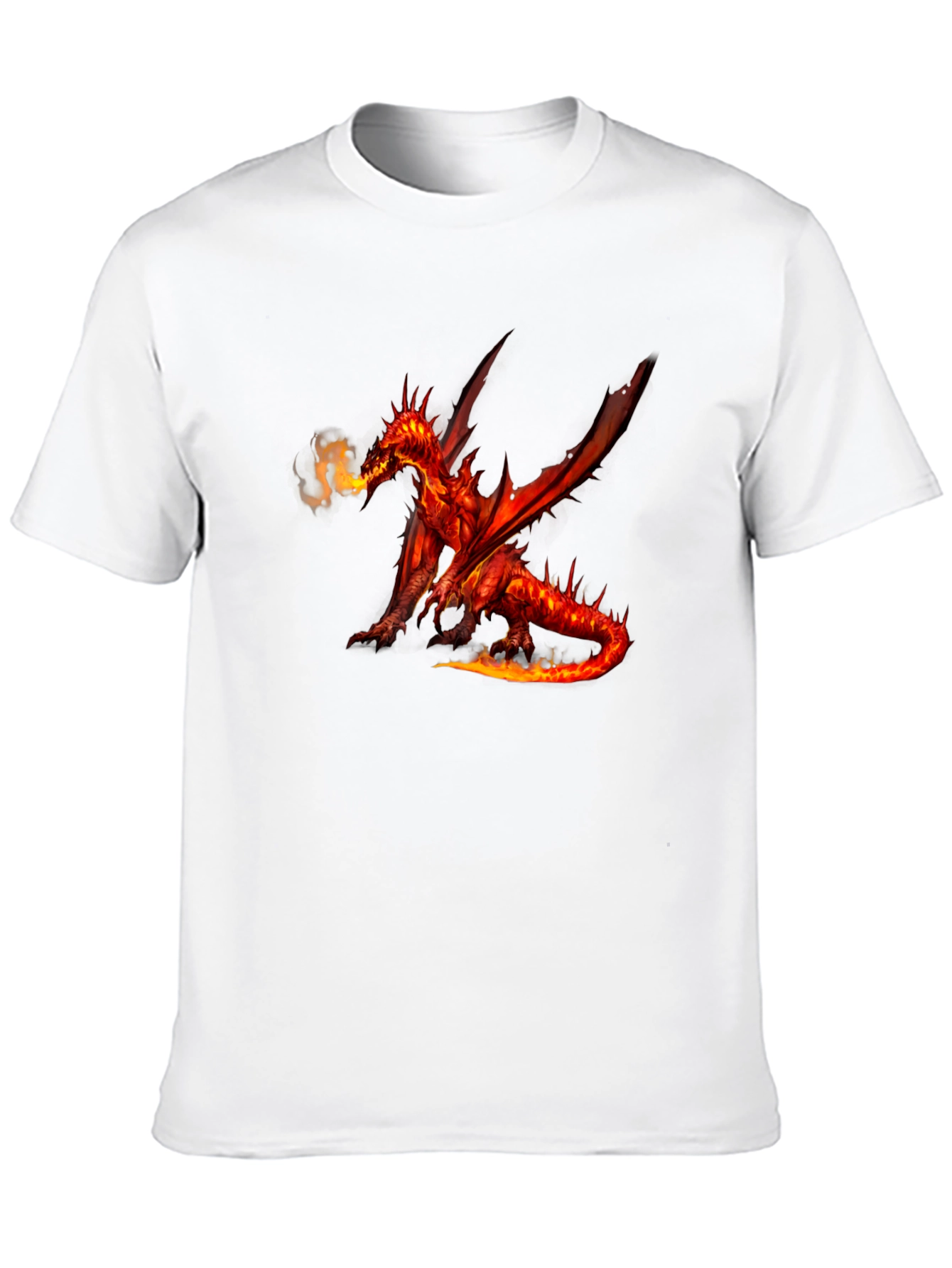 Fiery Dragon Graphic Tee - Black Cotton T-Shirt