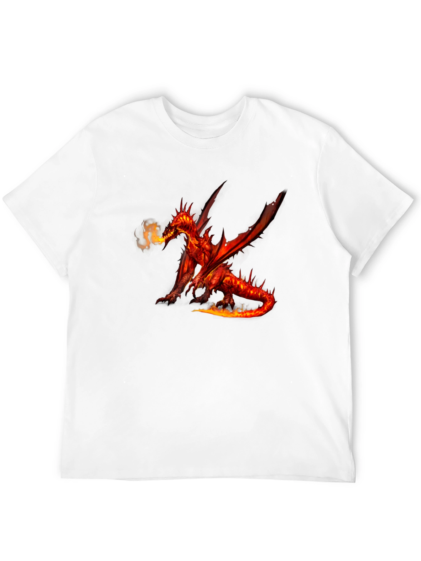 Fiery Dragon Graphic Tee - Black Cotton T-Shirt