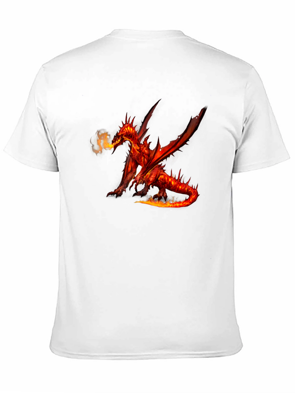 Fiery Dragon Graphic Tee - Black Cotton T-Shirt