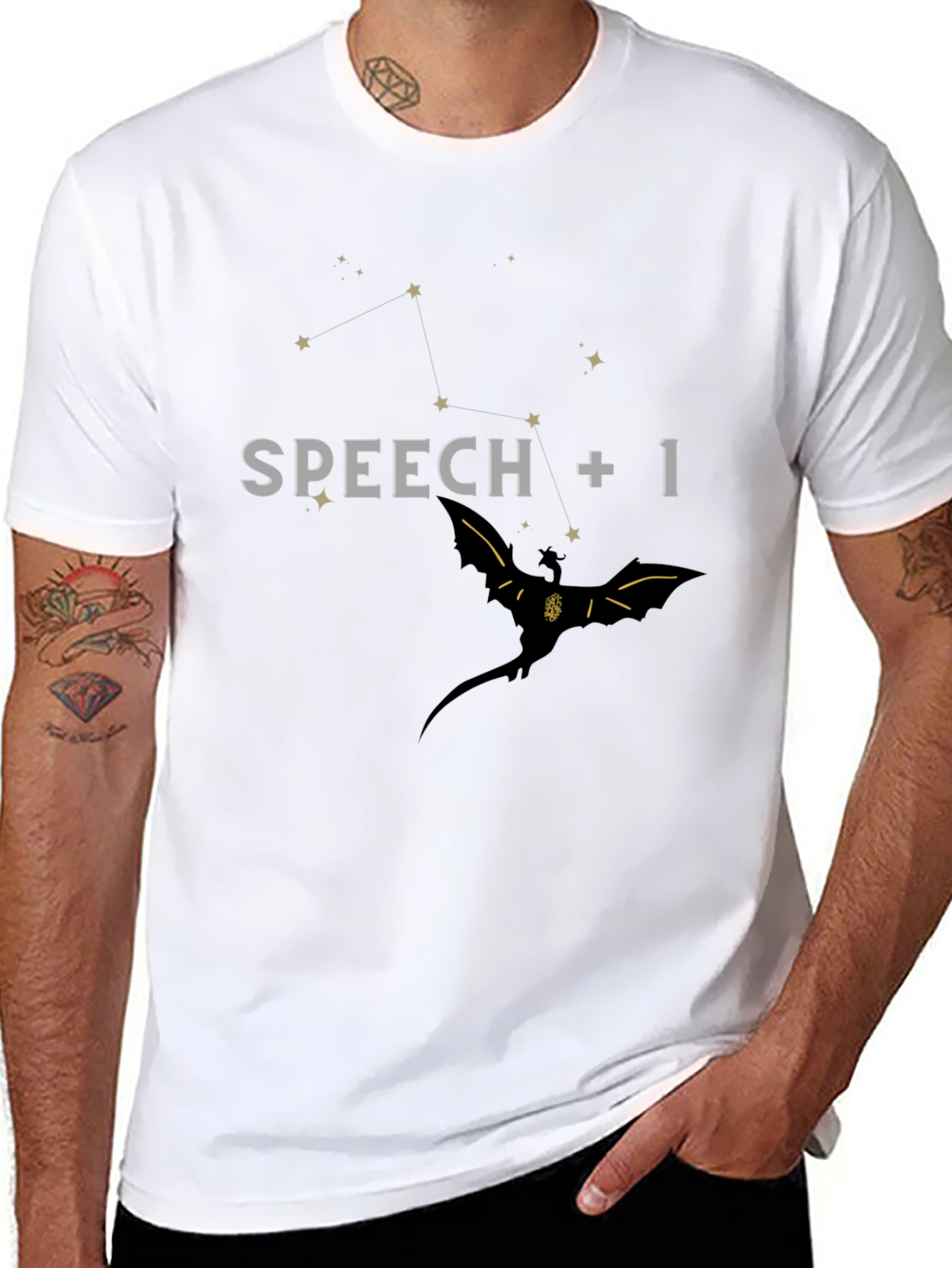 Speech +1 Dragon Graphic T-Shirt - Black